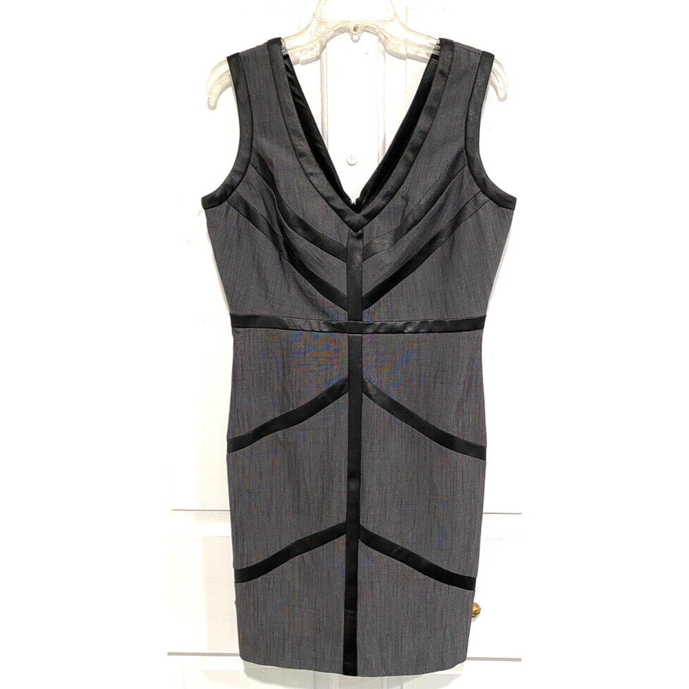 XOXO - double V Black & Gray sleeveless bodycon dress women's size 13/14